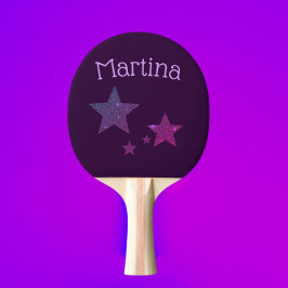 Pala De Ping Pong Estrellas de Purpurina púrpura, pádel de ping pong