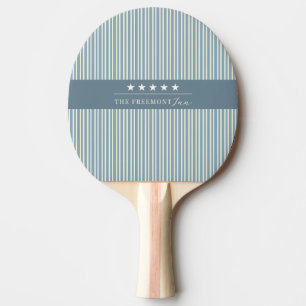 Pala De Ping Pong Estrellas de Rayas Crema Azul