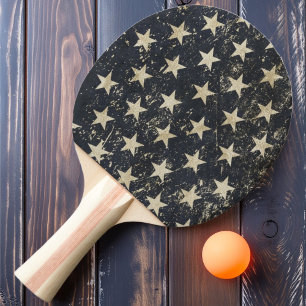 Pala De Ping Pong Estrellas y Barras Vintage