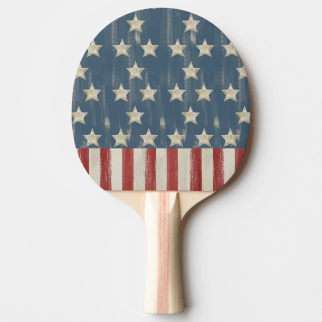 Pala De Ping Pong Estrellas y rayas de época (Anverso)