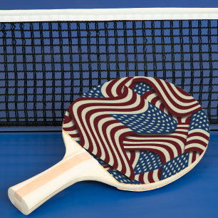 Pala De Ping Pong Estrellas y tiras Banderas estadounidenses rojas y