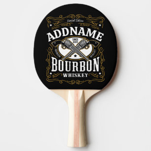 Pala De Ping Pong Etiqueta de Whiskey para armas de color de Borbón 