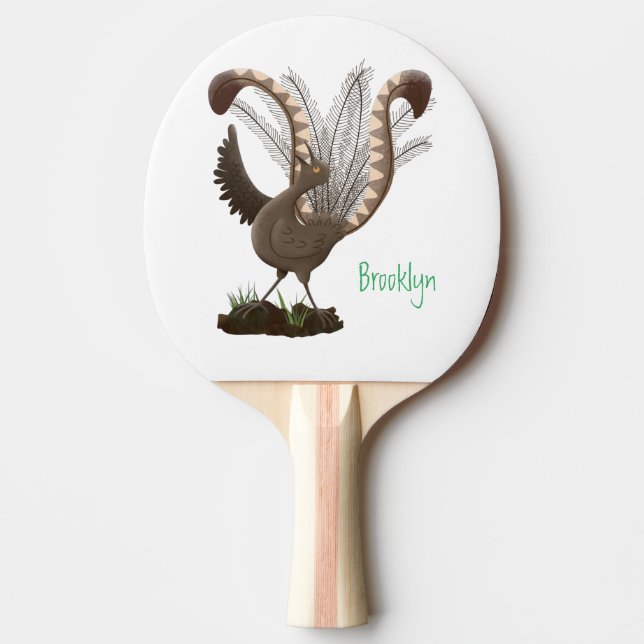 Pala De Ping Pong Excelente ilustracion de personalizado de lyrebird (Anverso)
