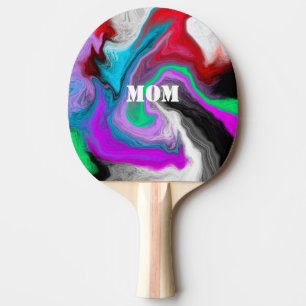 Pala De Ping Pong Explosión de arte de mármol colorido personalizada