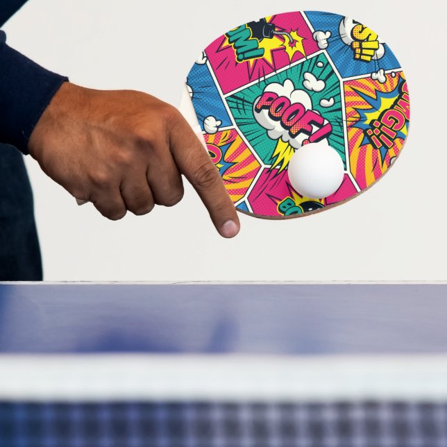 Pala De Ping Pong Explosión de historietas retro: arte pop vibrante (in situ)