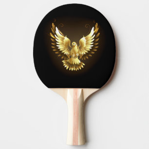 Pala De Ping Pong Falsa paloma de paz del Relieve metalizado dorado 
