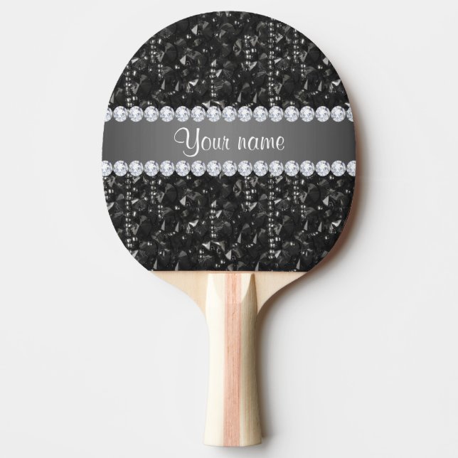 Pala De Ping Pong Falsas secuelas negras y diamantes (Anverso)