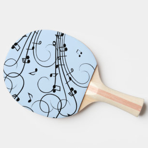 Pala De Ping Pong Fancy Music Notes Blue