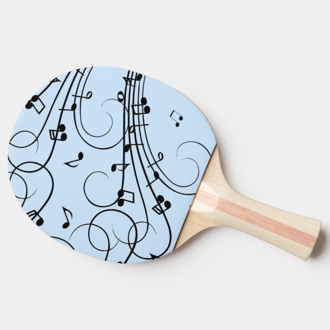 Pala De Ping Pong Fancy Music Notes Blue (Lateral)