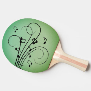 Pala De Ping Pong Fancy Notes Green Music Design