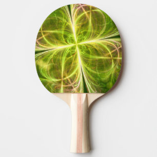 Pala De Ping Pong Fantasía abstracta cuatro deja trono amarillo verd