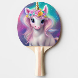 Pala De Ping Pong Fantasía colorida Kawaii Unicorn