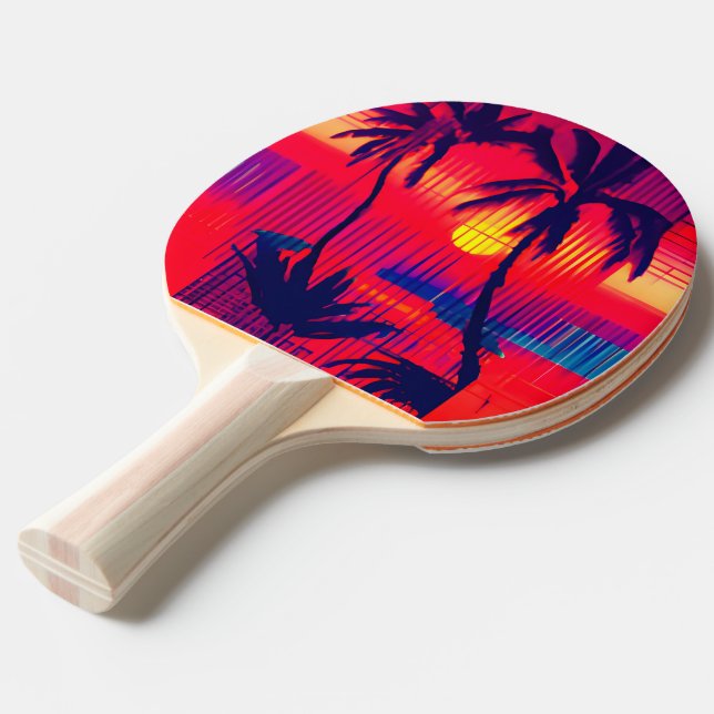Pala De Ping Pong Fantasía de escape tropical (Ángulo frontal)