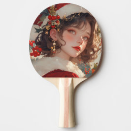 Pala De Ping Pong Fantasía de navidades: Santa chica Ping Pong Paddl
