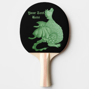 Pala De Ping Pong fantasía mítica criatura dragón verde lindo