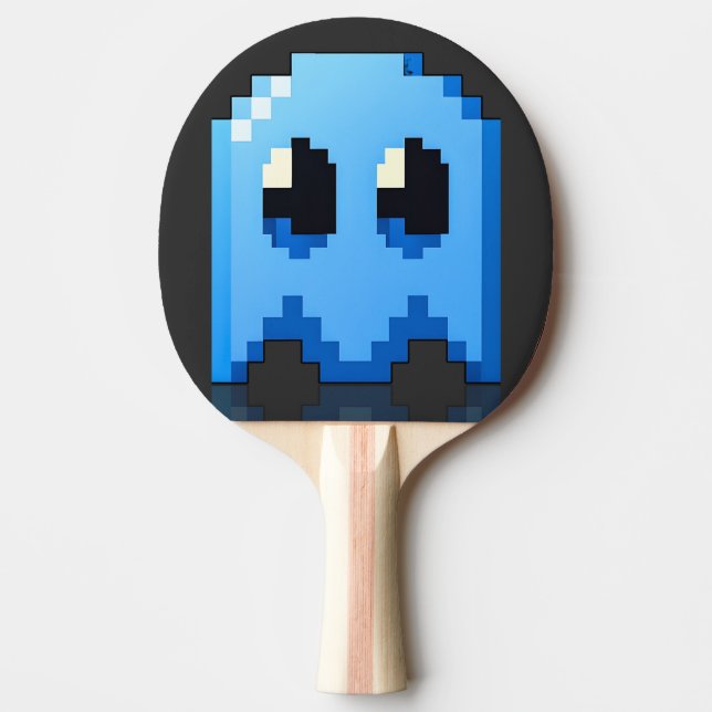 Pala De Ping Pong fantôme blue pixel art fanart PacMan  (Anverso)