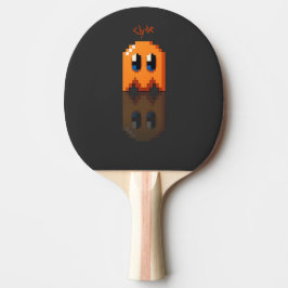 Pala De Ping Pong fantôme orange nom perso fanart PacMan noir