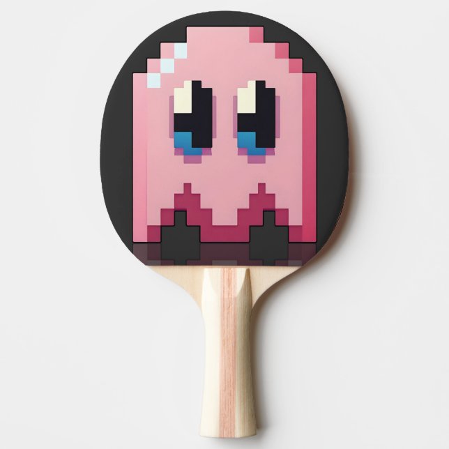 Pala De Ping Pong fantôme rose pixel art fanart PacMan  (Anverso)