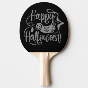 Pala De Ping Pong Felices murciélagos de Halloween jack o lantern
