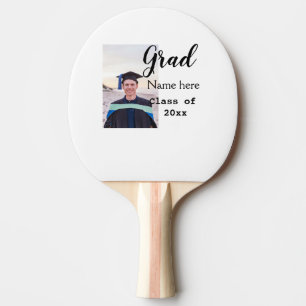 Pala De Ping Pong felicitación por foto de graduado añada tu nombre
