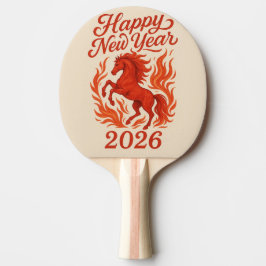 Pala De Ping Pong Feliz Año Nuevo 2026 Fiery Horse
