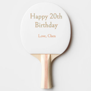 Pala De Ping Pong feliz cumpleaños 20 verde naranja pastel nombre fe