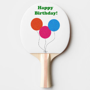 Pala De Ping Pong Feliz cumpleaños, Personalizado de globos colorid