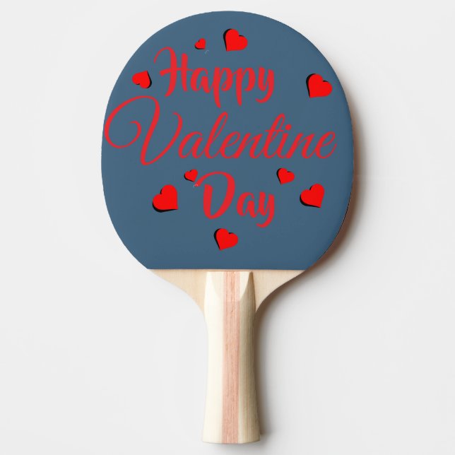 Pala De Ping Pong Feliz día de San Valentín azul (Anverso)