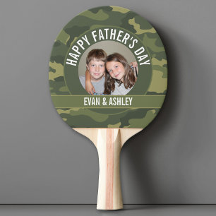 Pala De Ping Pong Feliz Día del Padre - Foto Camuflaje Verde