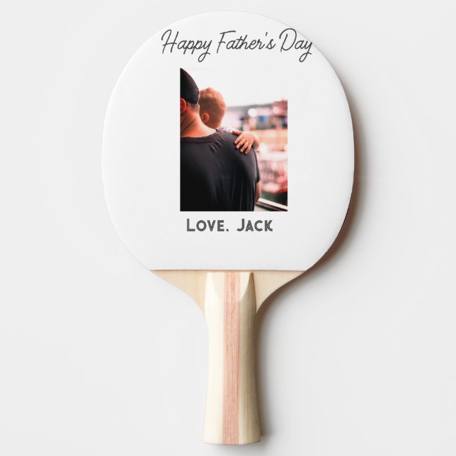 Pala De Ping Pong Feliz día del padre foto padre simple amor moderno (Anverso)