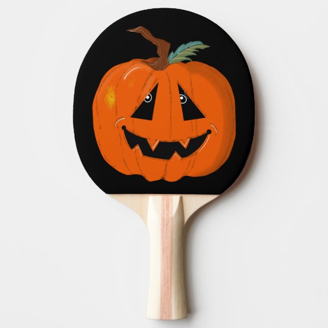 Pala De Ping Pong Feliz Halloween Jack O Lantern Arte ilustrativo (Anverso)