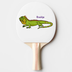 Pala De Ping Pong Feliz ilustracion personalizado de iguana verde