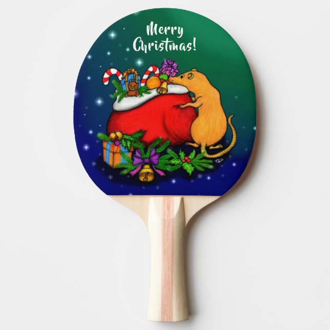 Pala De Ping Pong Feliz Navidad con el príncipe rata (Anverso)