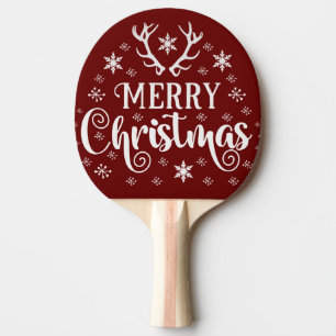Pala De Ping Pong Feliz Navidad Copos de nieve, Feliz Año Nuevo