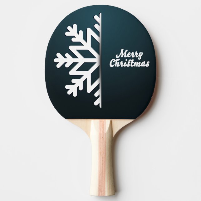 Pala De Ping Pong Feliz Navidad Snowflake Blue (Anverso)