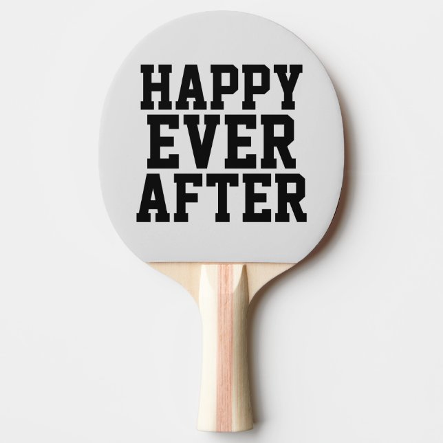 Pala De Ping Pong FELIZ NUNCA DESPUÉS DE Paddles Bodas (Anverso)