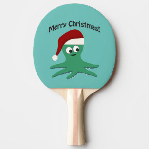 Pala De Ping Pong Feliz octopo navideño