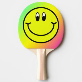 Pala De Ping Pong Feliz sonrisa Emoji Rainbow Pong Paddle