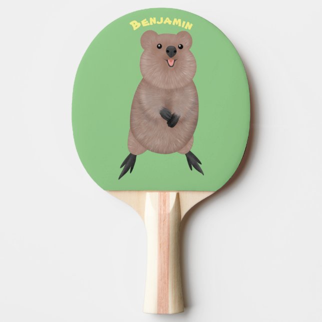 Pala De Ping Pong Feliz y lindo diseño de personalizados de quokka (Anverso)