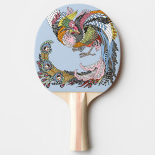 Pala De Ping Pong Feng Huang y el símbolo Yin Yang Ping Pong Paddle