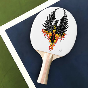 Pala De Ping Pong Fénix Ardiente Resurgiendo Pájaro de Fuego Llamas