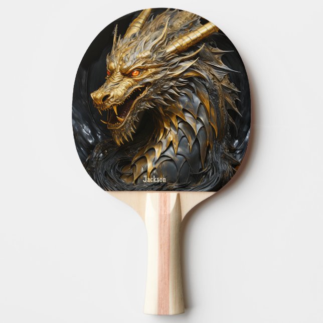 Pala De Ping Pong Fierce Gold Dragon Personalized (Anverso)