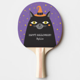 Pala De Ping Pong Fiesta Cute Halloween Cat Kids