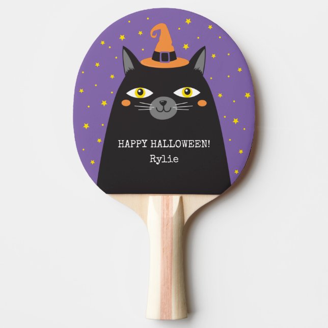 Pala De Ping Pong Fiesta Cute Halloween Cat Kids (Anverso)