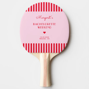 Pala De Ping Pong Fiesta de Despedida de Soltera con Rayas Rosadas y