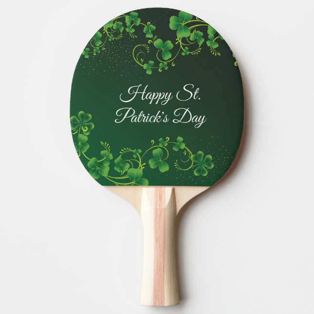Pala De Ping Pong Fiesta irlandés del Green Shamrock Vine (Anverso)
