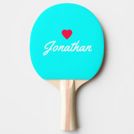 Pala De Ping Pong Firma de Corazón Vintage Cian Retro Eléctrico