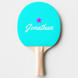 Pala De Ping Pong Firma de Estrella de PR Cian Retro Eléctrico Vinta
