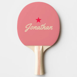 Pala De Ping Pong Firme de Estrella Vintage de Melocotón de Mitad de