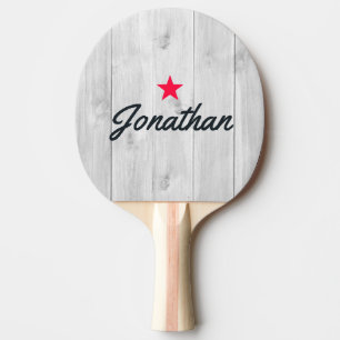 Pala De Ping Pong Firme Estrella Vintage de Madera Gris Claro Limpio